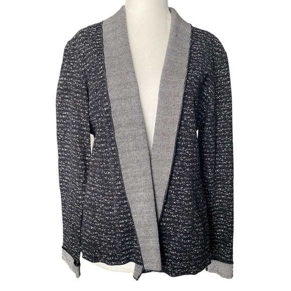 Tribal Open Front Black and White Cardigan PS - Picture 1 of 16